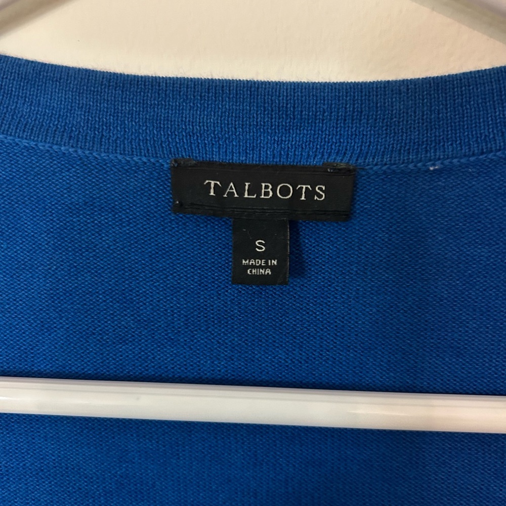 NWOT Talbots Women’s Blue Long Bell Sleeve Cardigan. Size Small. - Picture 2 of 4